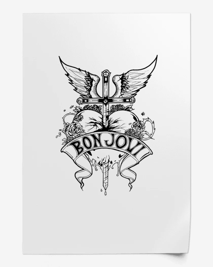 Print Blanco de bon jovi