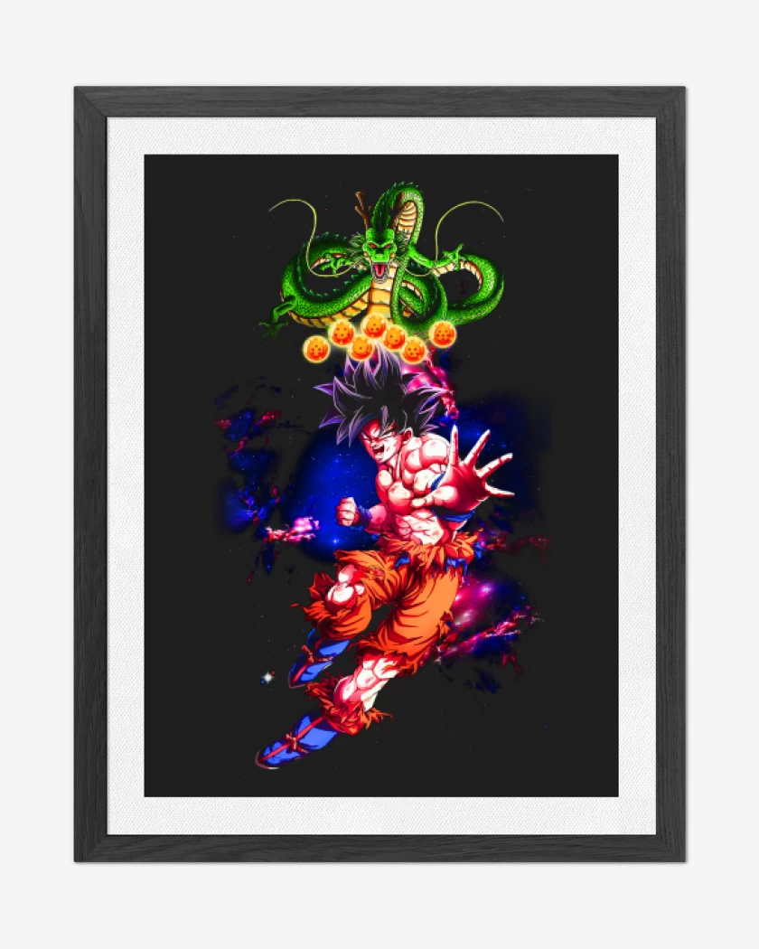 Cuadro decorativo Goku y shen long