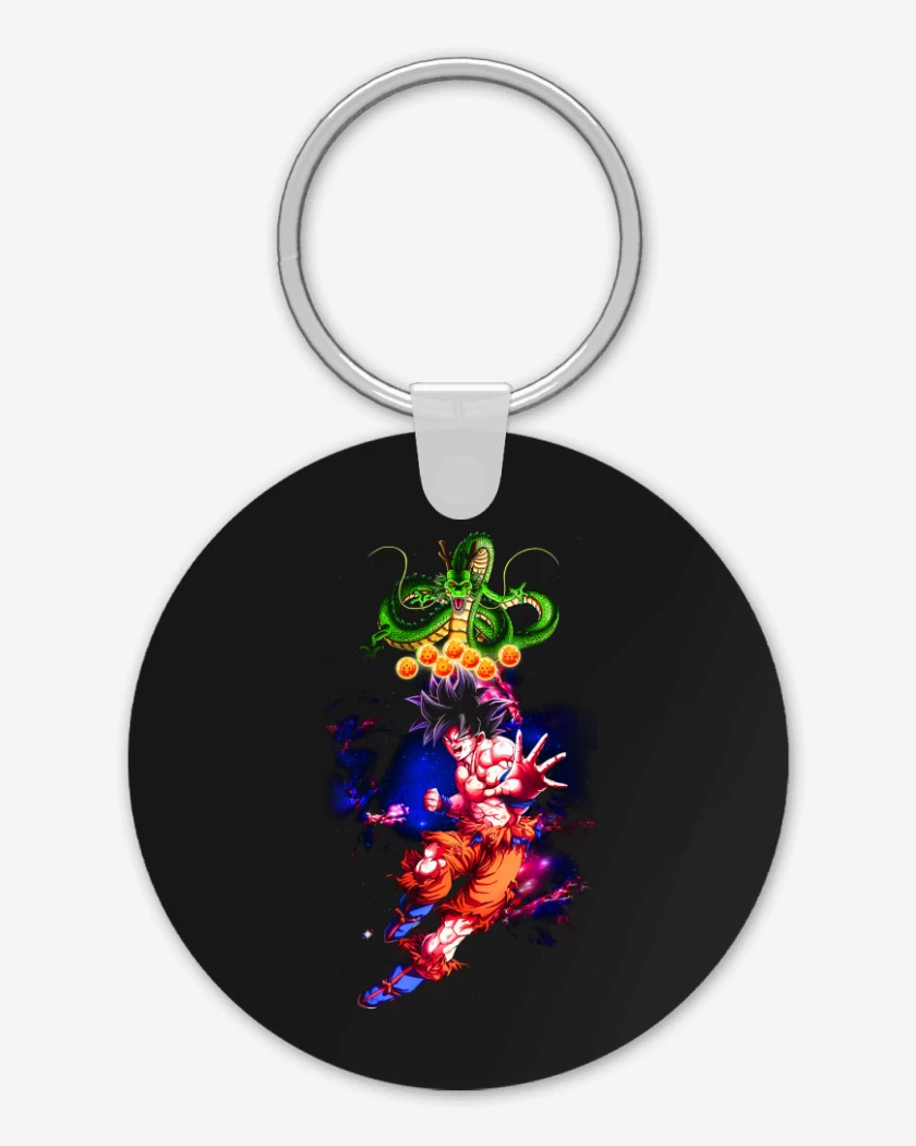 Llavero Negro de Goku y shen long