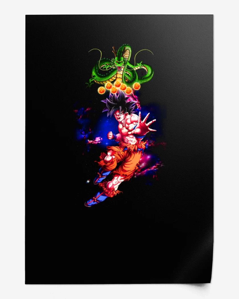 Print Negro de Goku y shen long