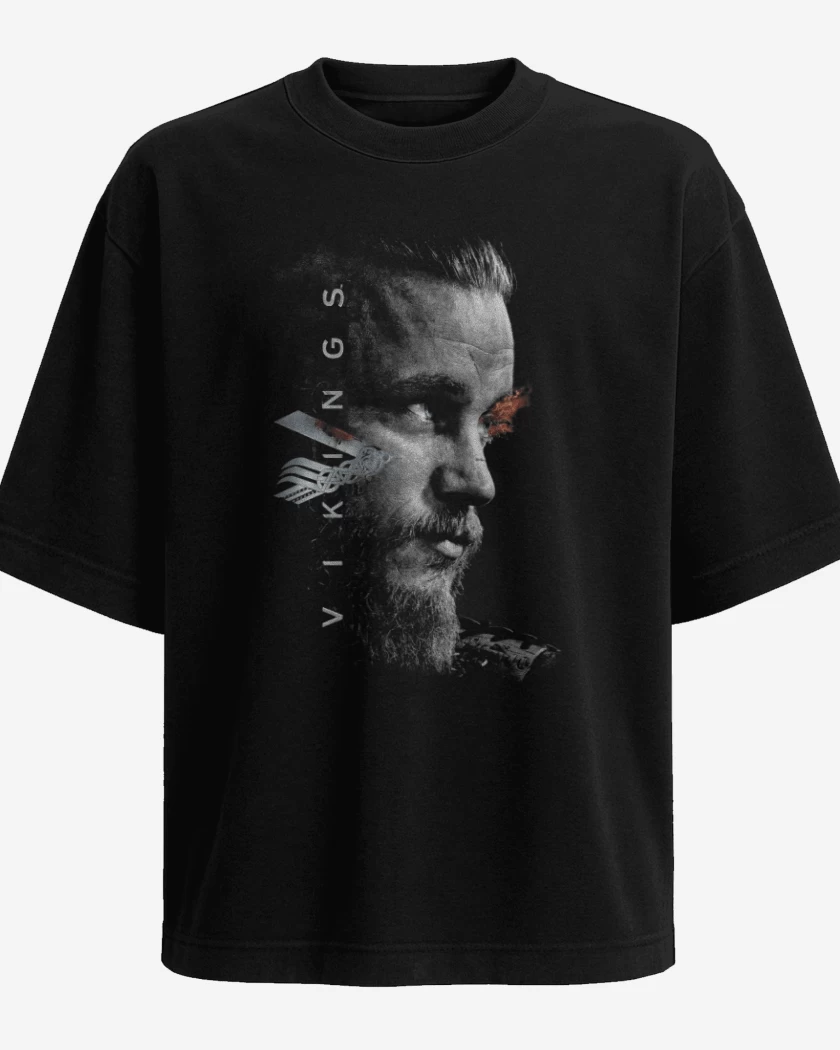 Polera Oversize Negro de Vikings 2