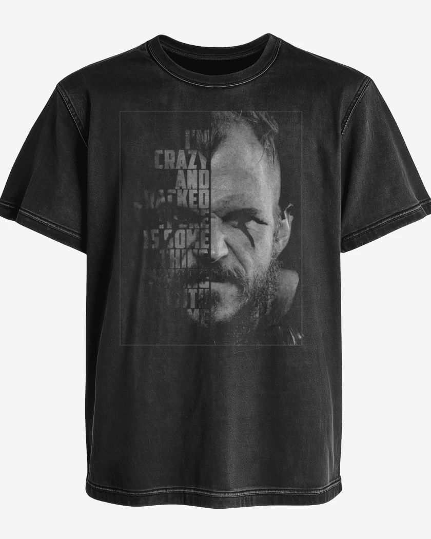 Polera desgastada Negro de Floki