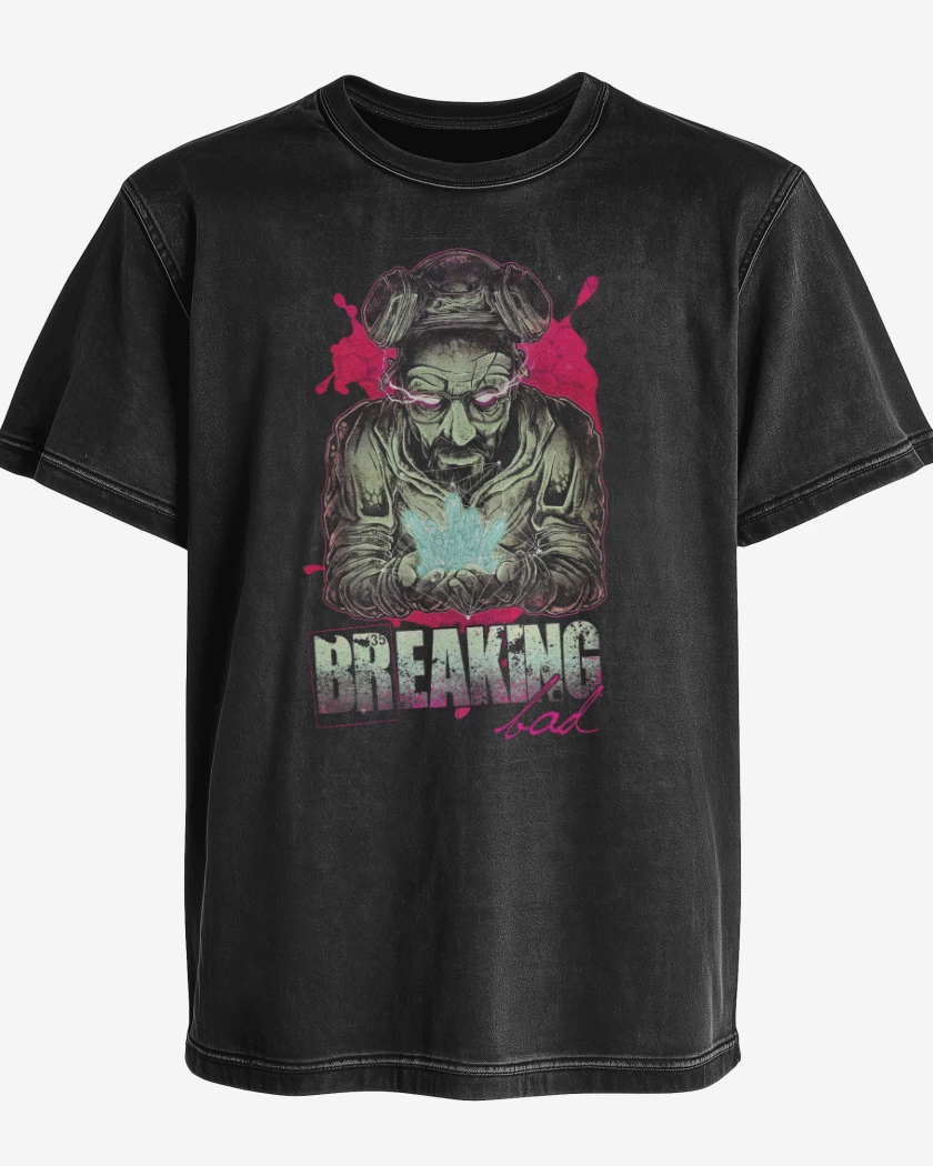 Polera desgastada Negro de Breaking Trip