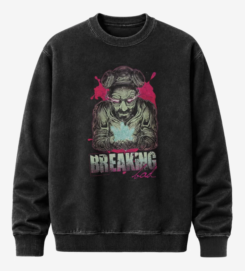 Poleron Polo Acid Wash Negro de Breaking Trip