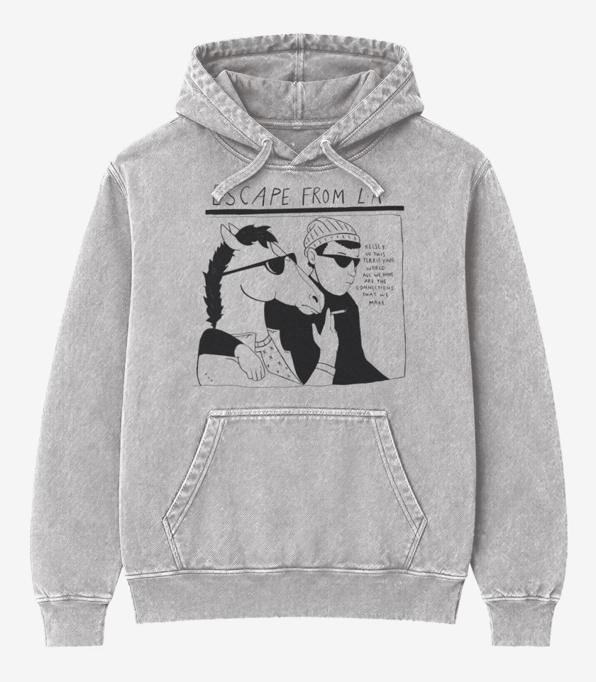 Poleron Canguro Acid Wash Gris Melange de escape from la