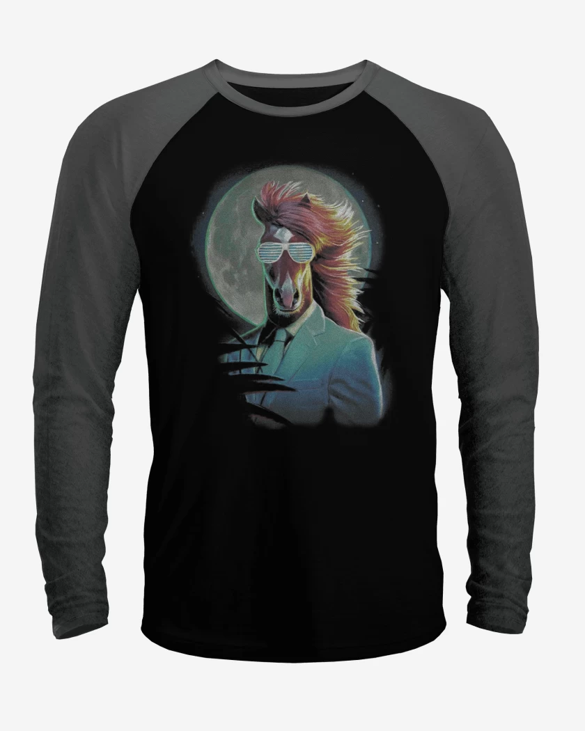 Polera Raglan Negro / Negro Heather de BOJACK NIGHT