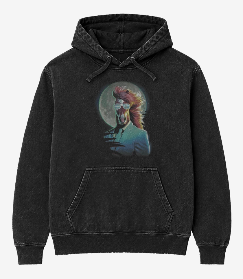 Poleron Canguro Acid Wash Negro de BOJACK NIGHT