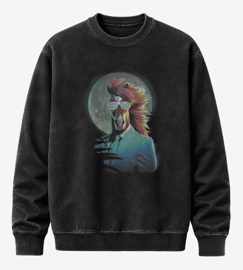Poleron Polo Acid Wash Negro de BOJACK NIGHT