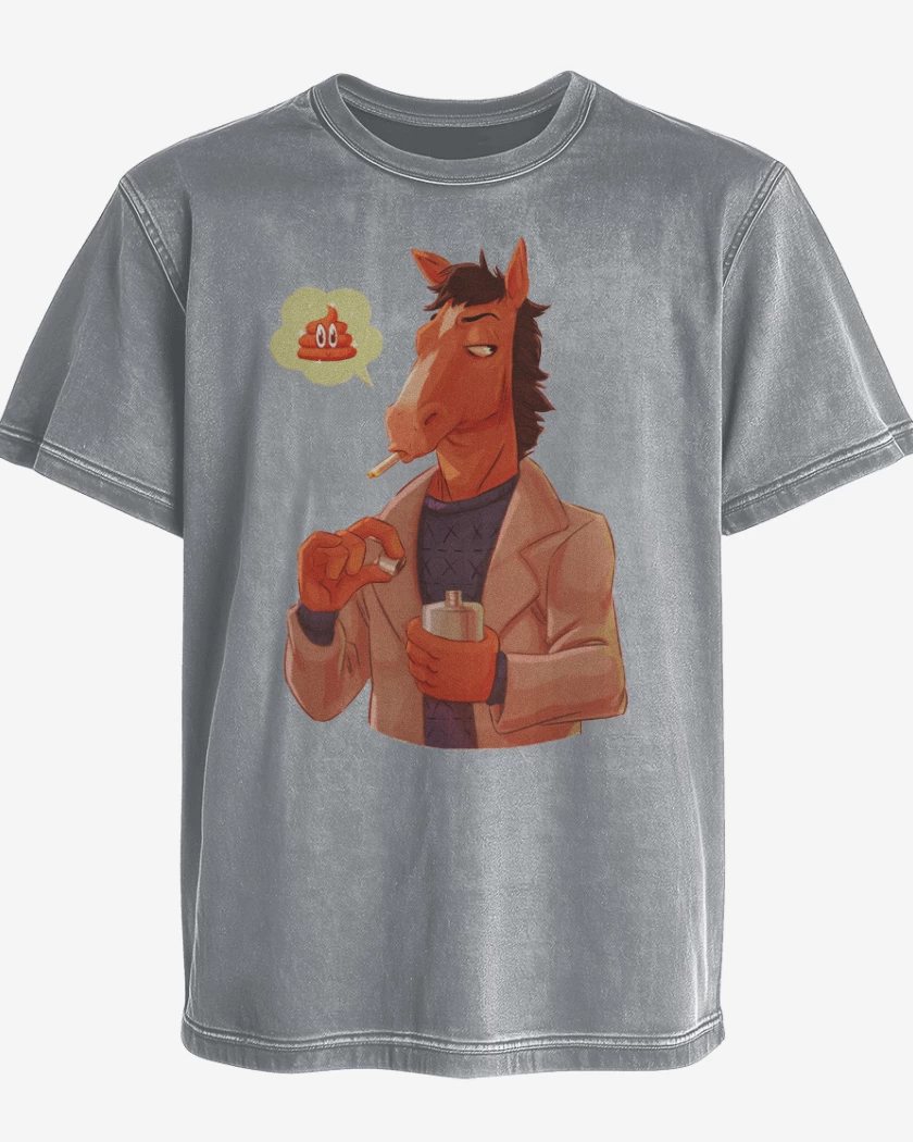 Polera desgastada Gris Melange de BOJACK