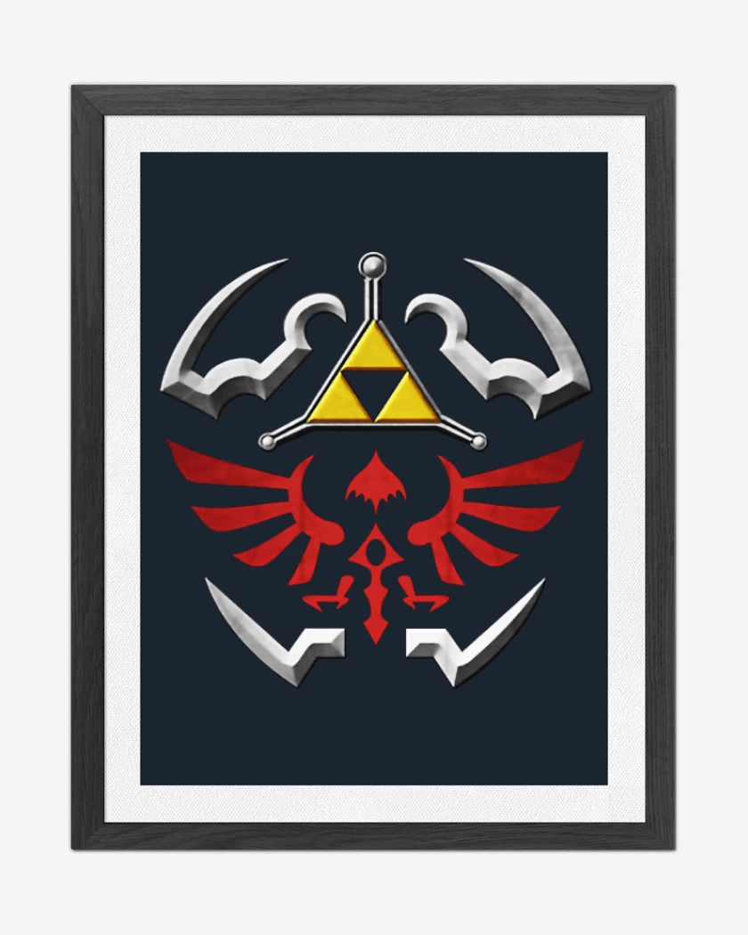 Cuadro decorativo Azul Marino de hylian shield 2