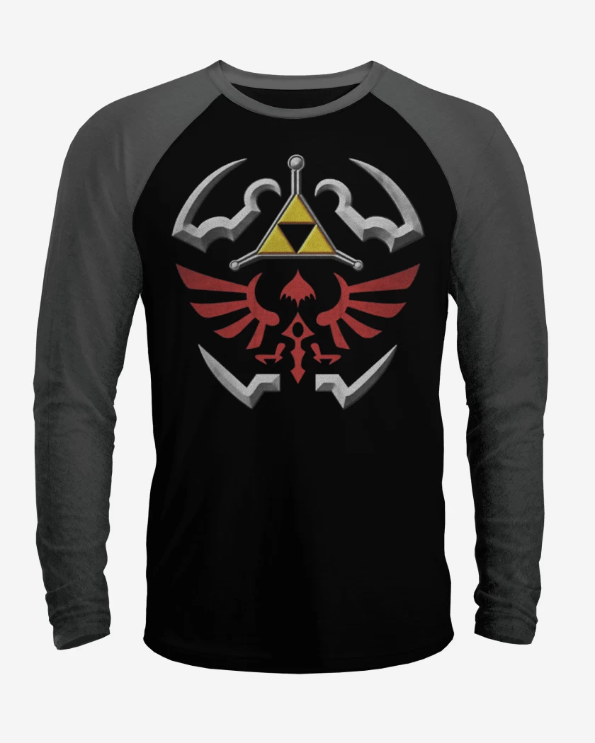 Polera Raglan hylian shield 2