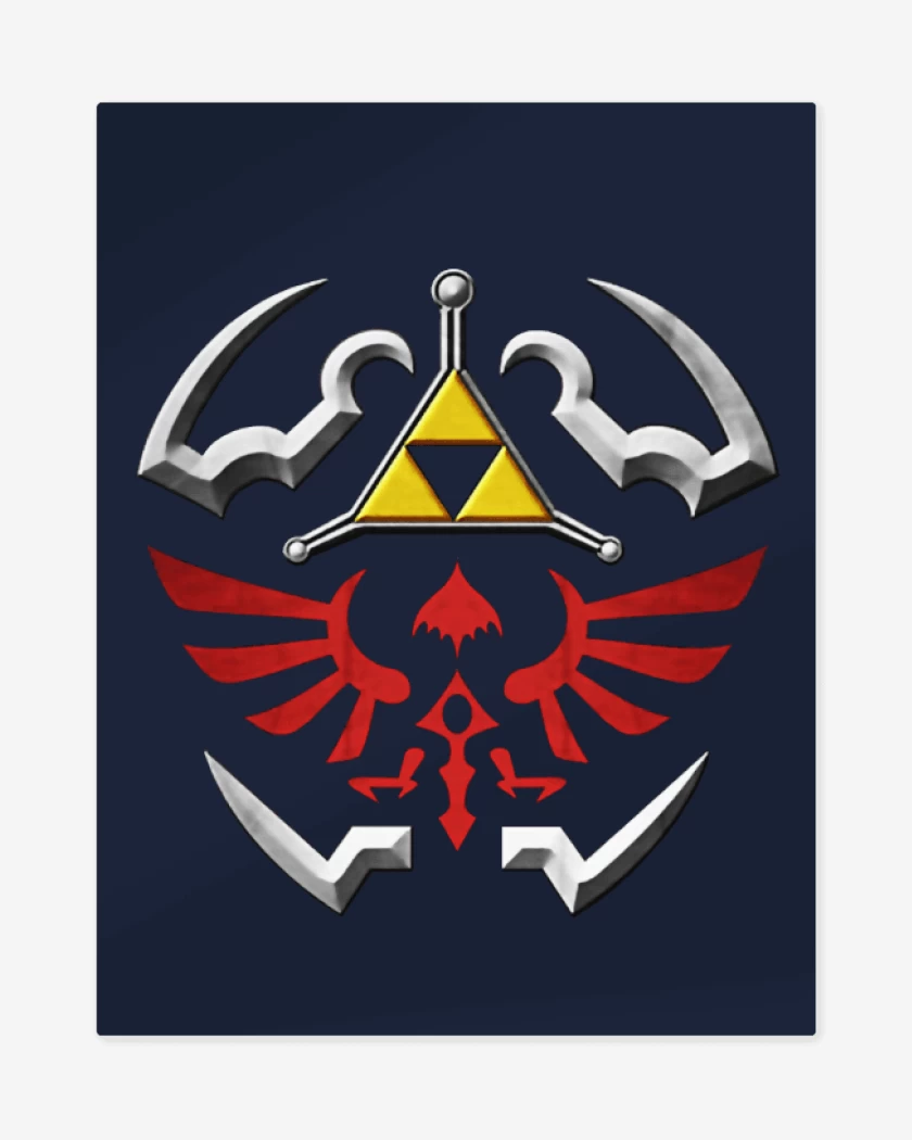 Print metalico Azul Marino de hylian shield 2