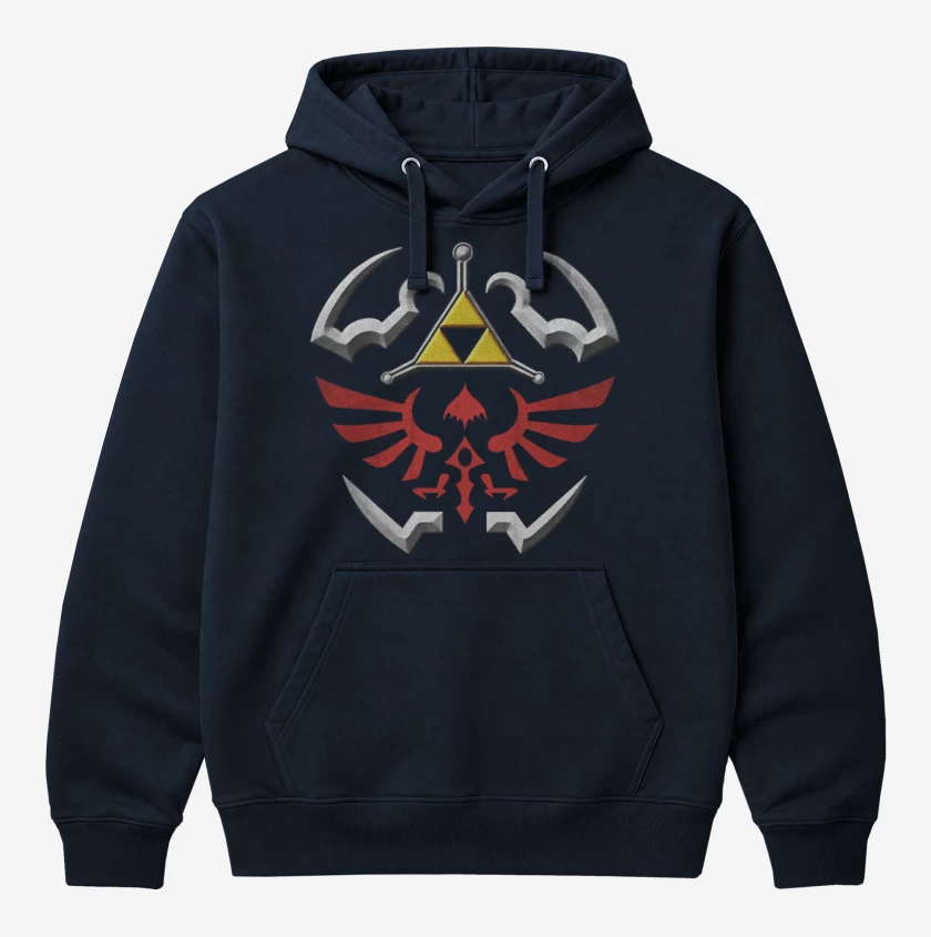Polerón Canguro Azul Marino de hylian shield 2