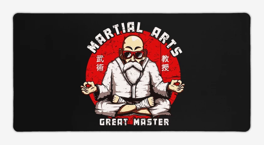 Mouse pad Gamer Negro de Roshi martial arts