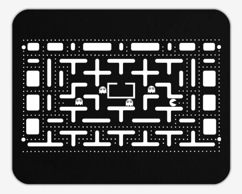 Mousepad Negro de Pacman