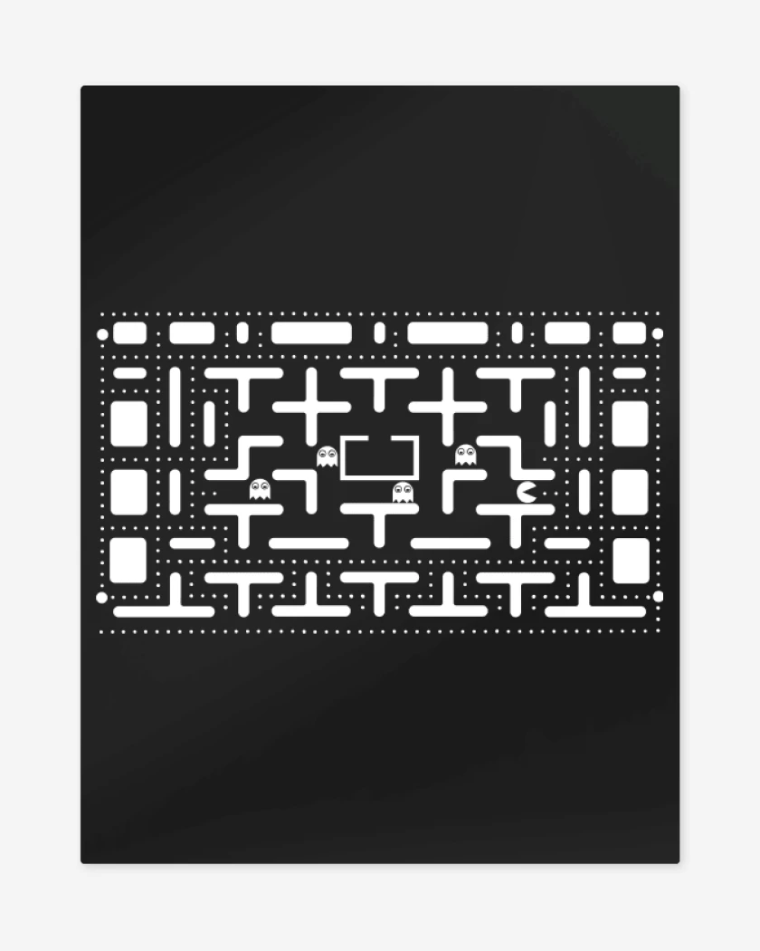 Print metalico Negro de Pacman