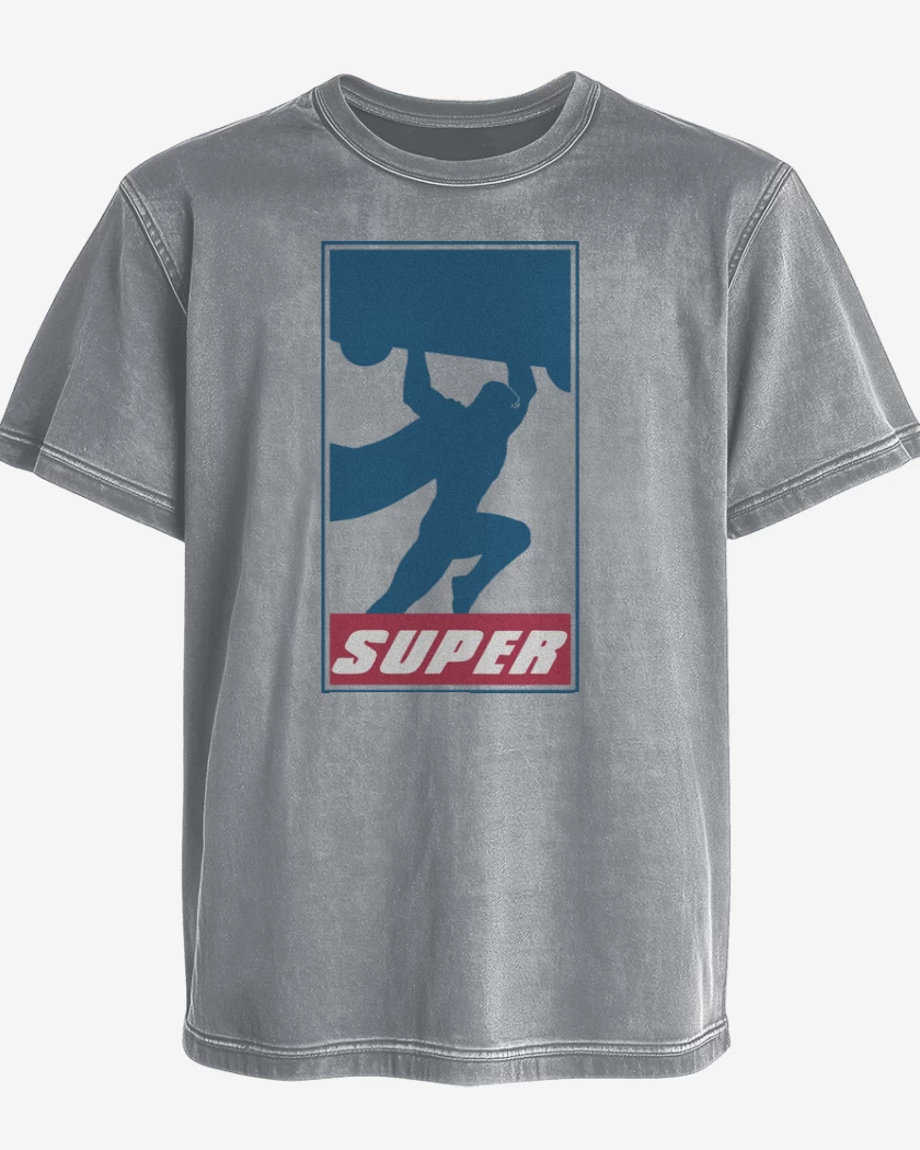 Polera desgastada Gris Melange de Super