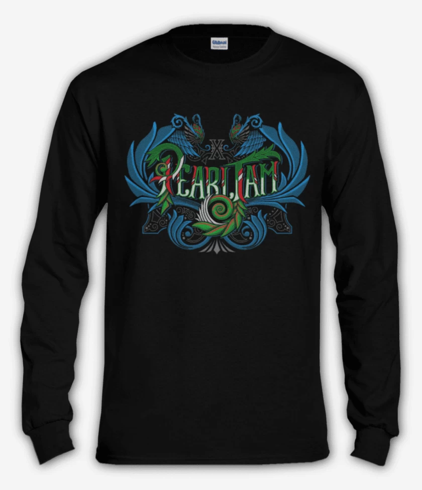 Polera manga larga Negro de Pearl Jam lineas