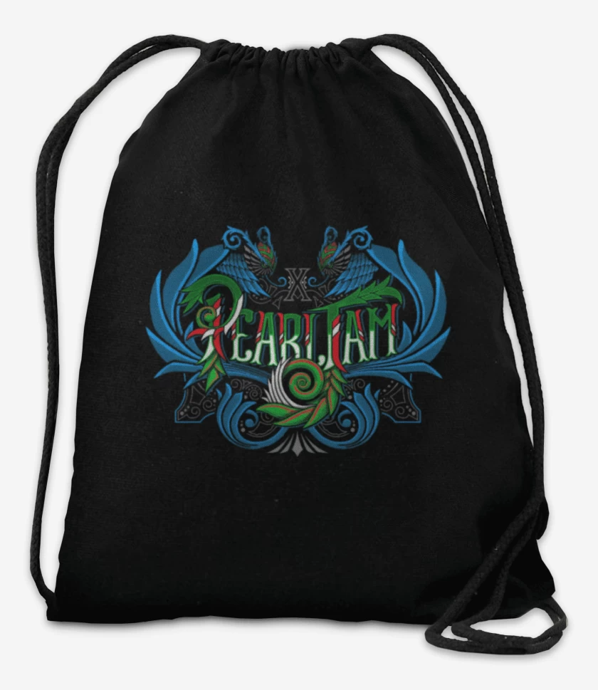 Mochila Negro de Pearl Jam lineas