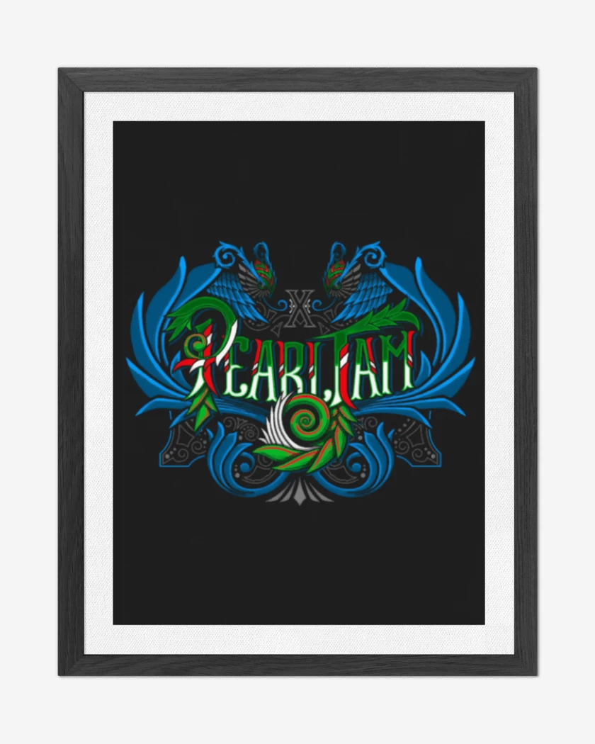 Cuadro decorativo Negro de Pearl Jam lineas