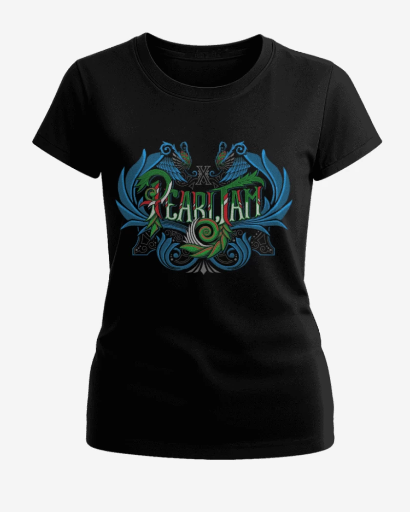 Polera de Mujer Negro de Pearl Jam lineas
