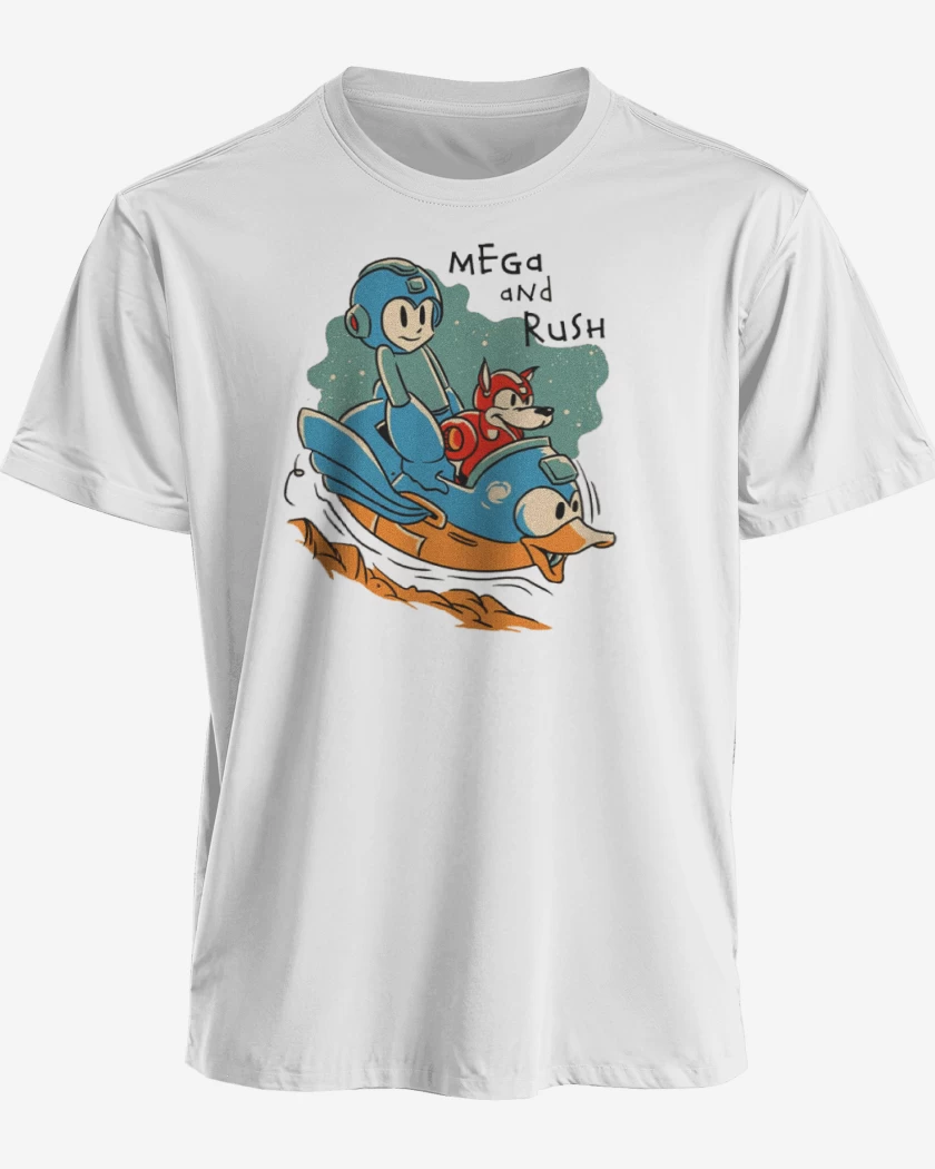 Polera premium Blanco de mega and rush 