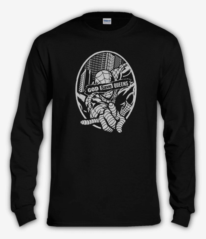 Polera manga larga Negro de Araña god save