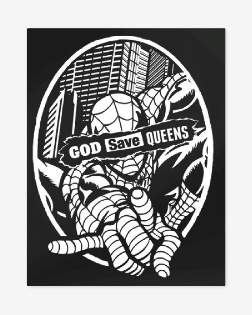 Print metalico Araña god save