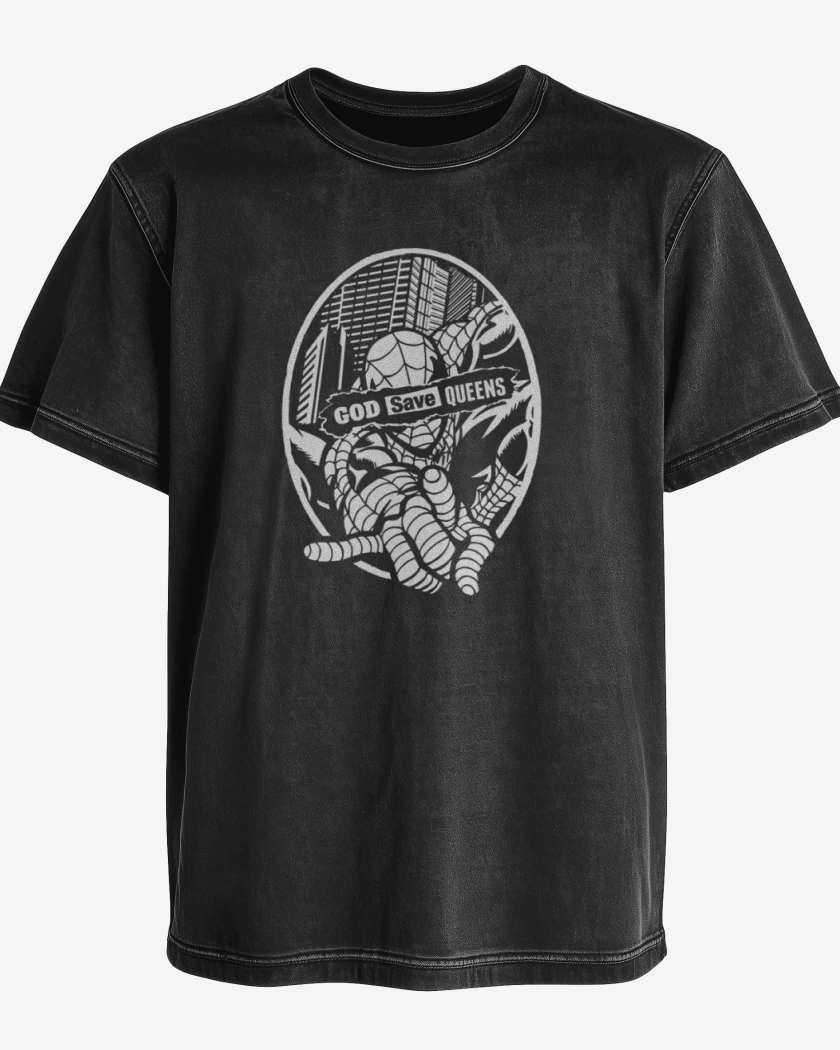 Polera desgastada Araña god save