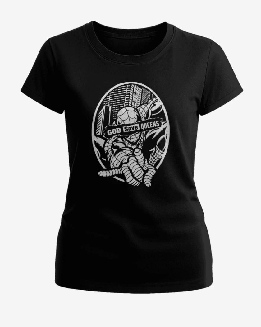 Polera de Mujer Negro de Araña god save