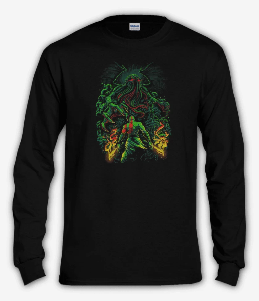 Polera manga larga Negro de kratos