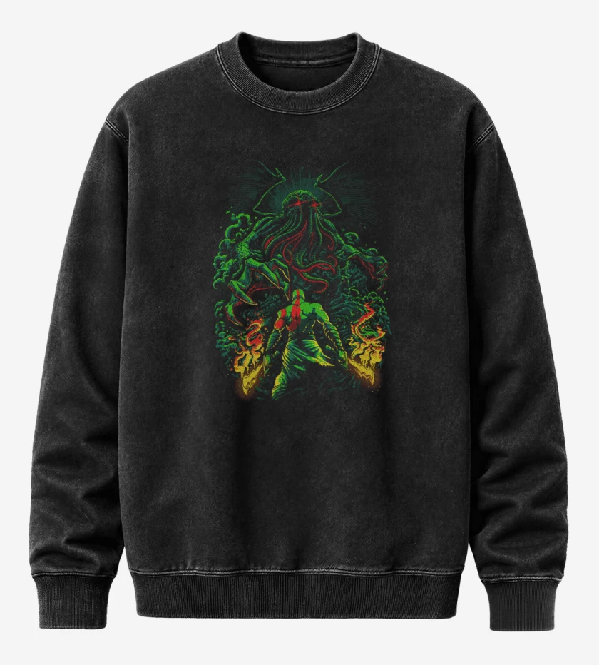 Poleron Polo Acid Wash Negro de kratos