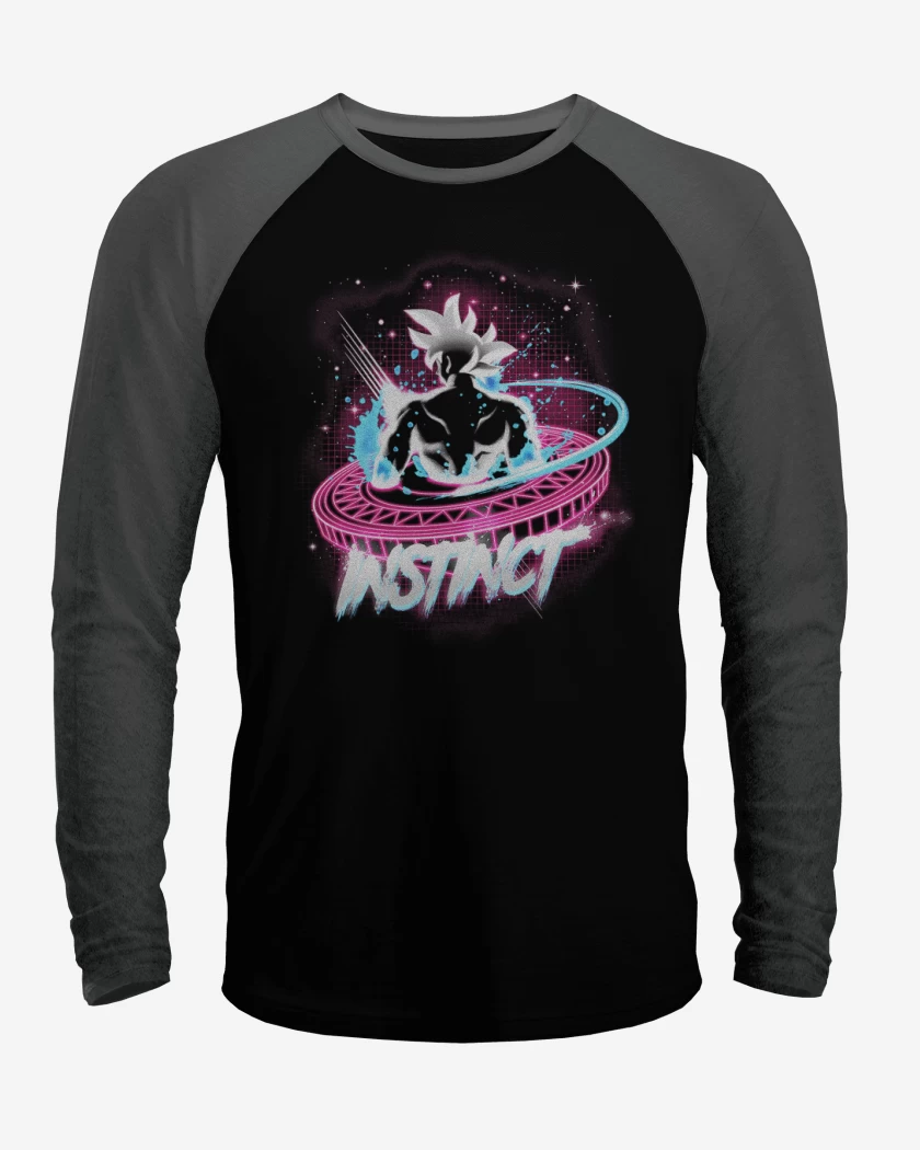 Polera Raglan Negro / Negro Heather de instinct