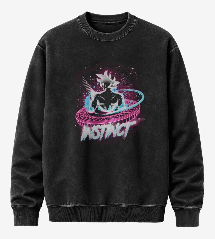 Poleron Polo Acid Wash Negro de instinct