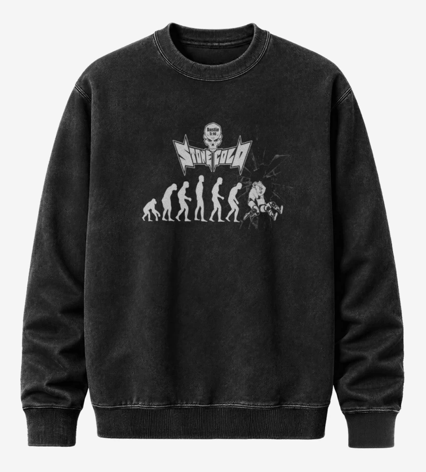 Poleron Polo Acid Wash Negro de stonecold