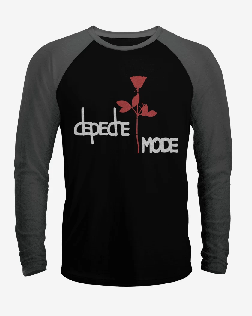 Polera Raglan Negro / Negro Heather de Depeche Mode