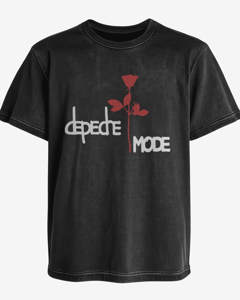 Polera desgastada Negro de Depeche Mode