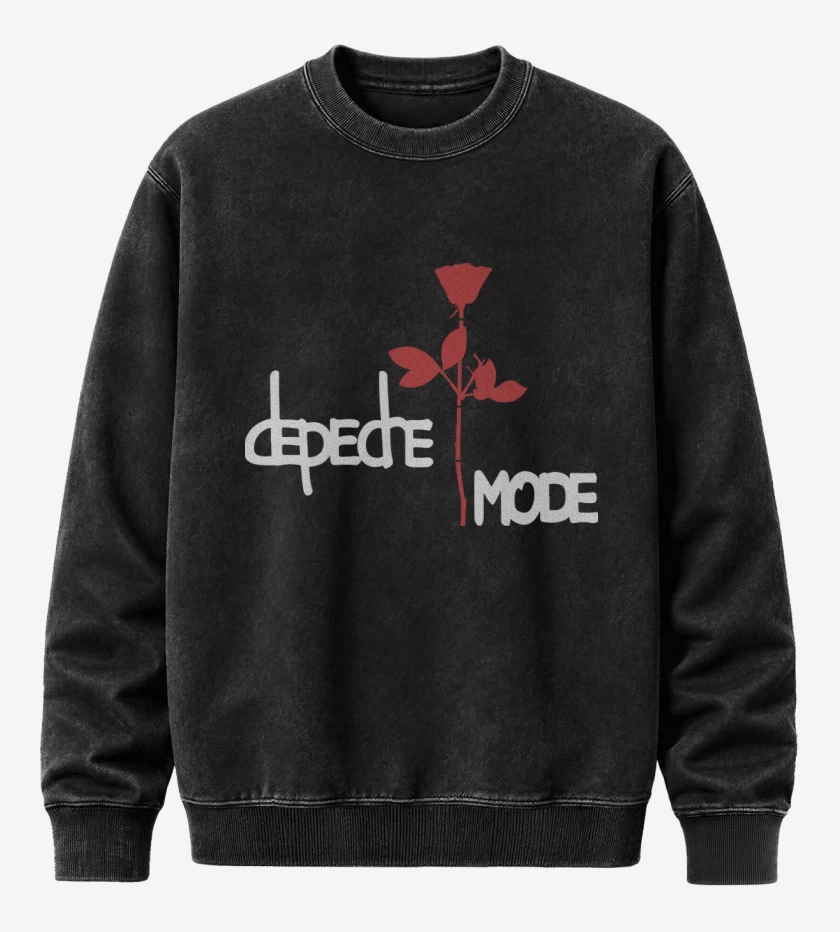Poleron Polo Acid Wash Negro de Depeche Mode