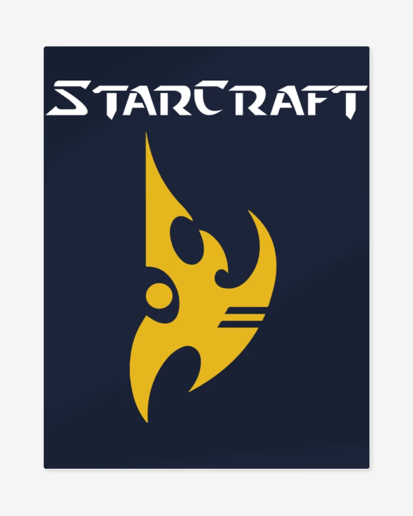 Print metalico Azul Marino de StarCraft - Protoss