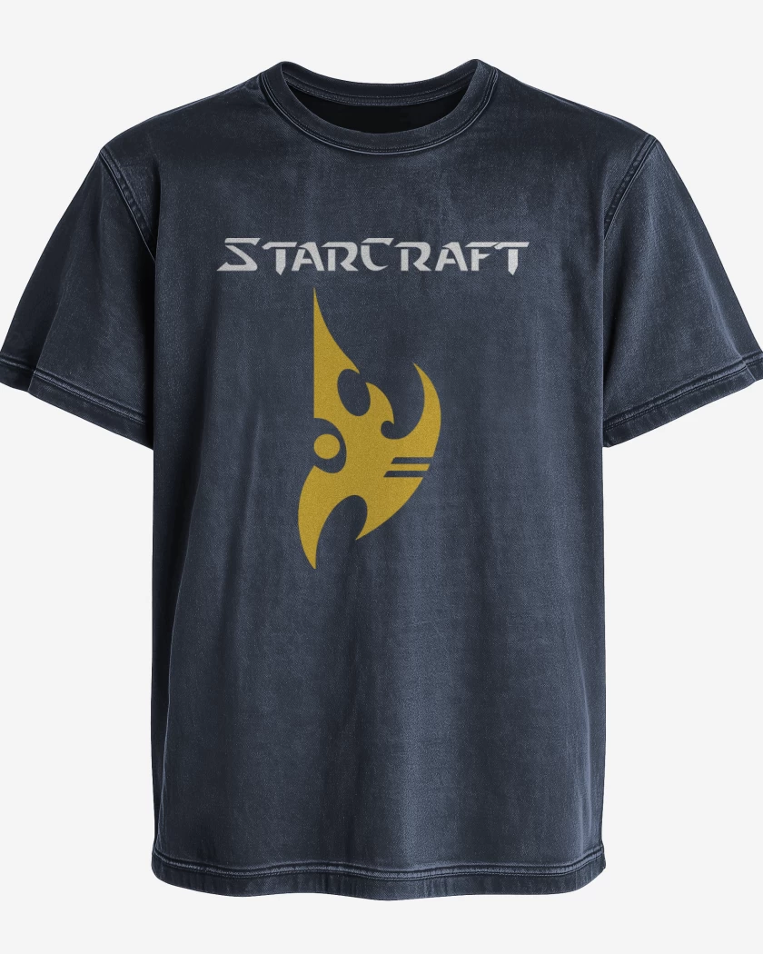 Polera desgastada Azul Marino de StarCraft - Protoss