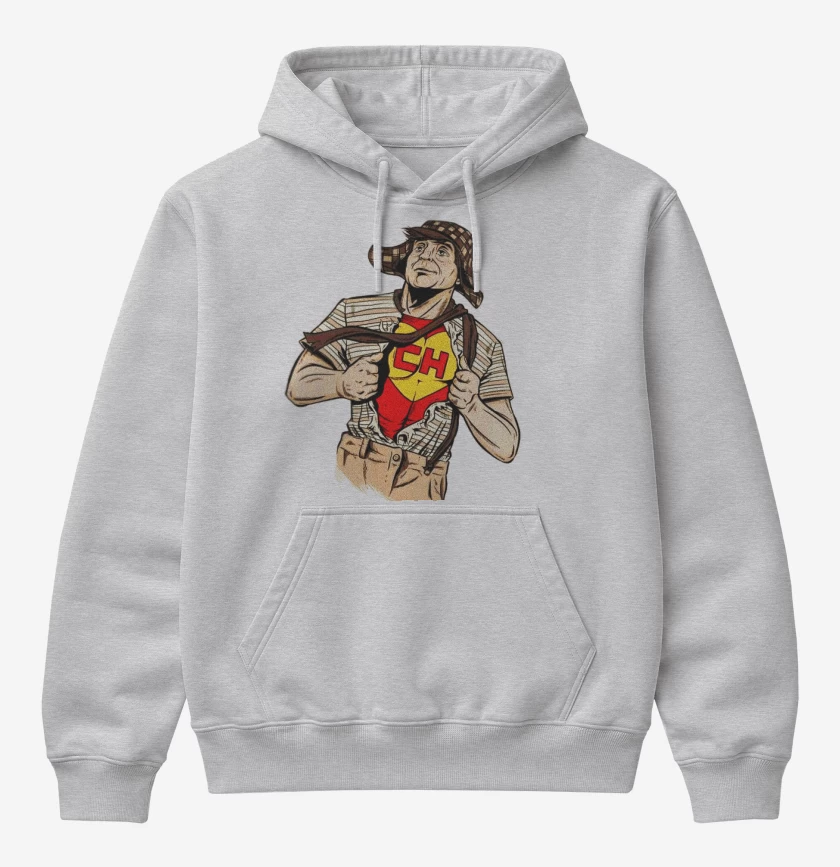 Poleron Canguro básico Gris Melange de Super Chavo