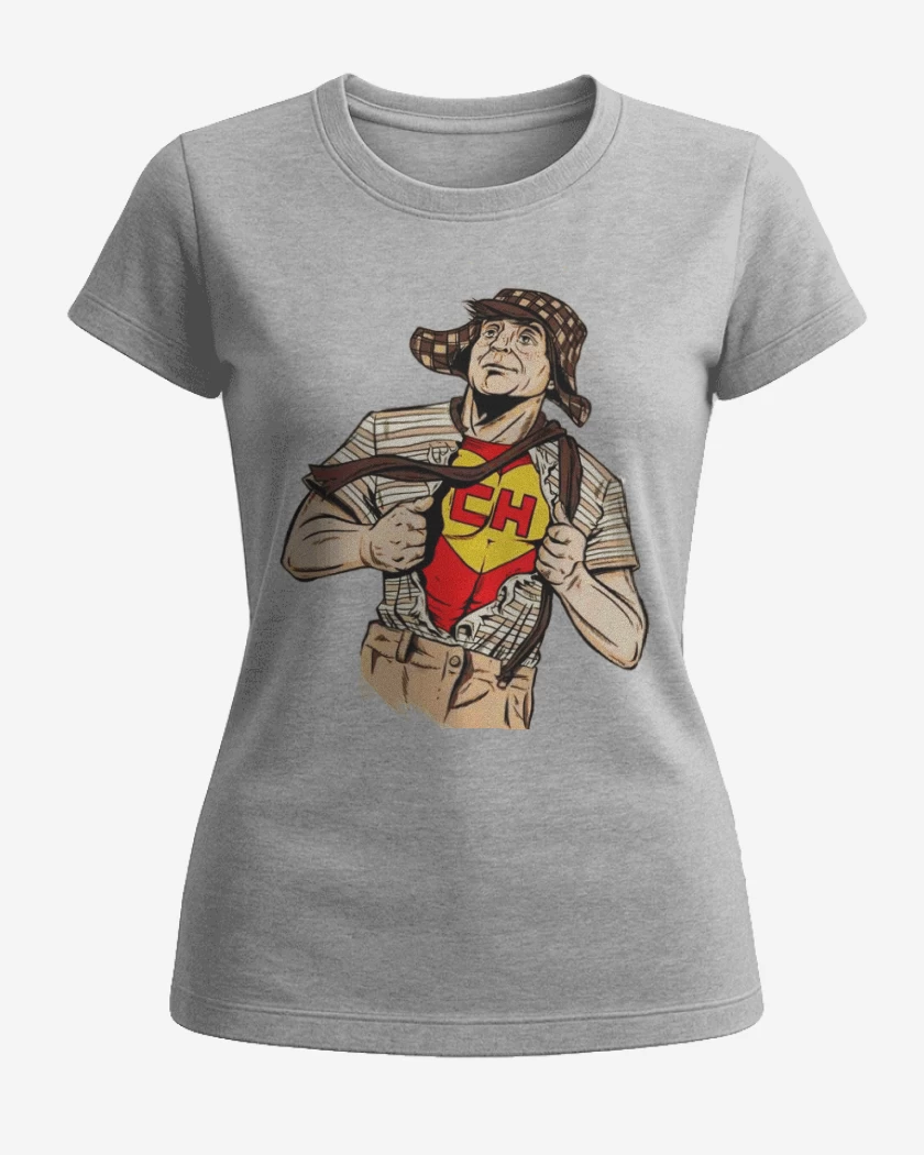 Polera de Mujer Gris Melange de Super Chavo