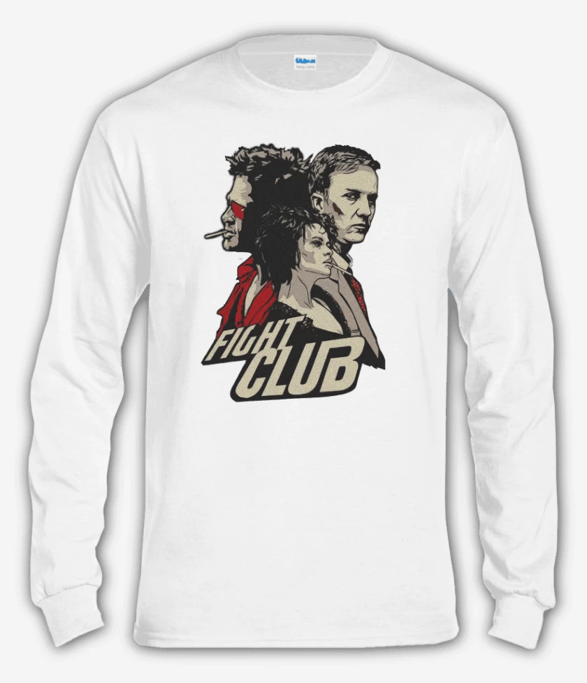Polera manga larga Blanco de Fight Club