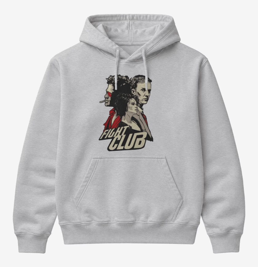 Poleron Canguro básico Gris Melange de Fight Club