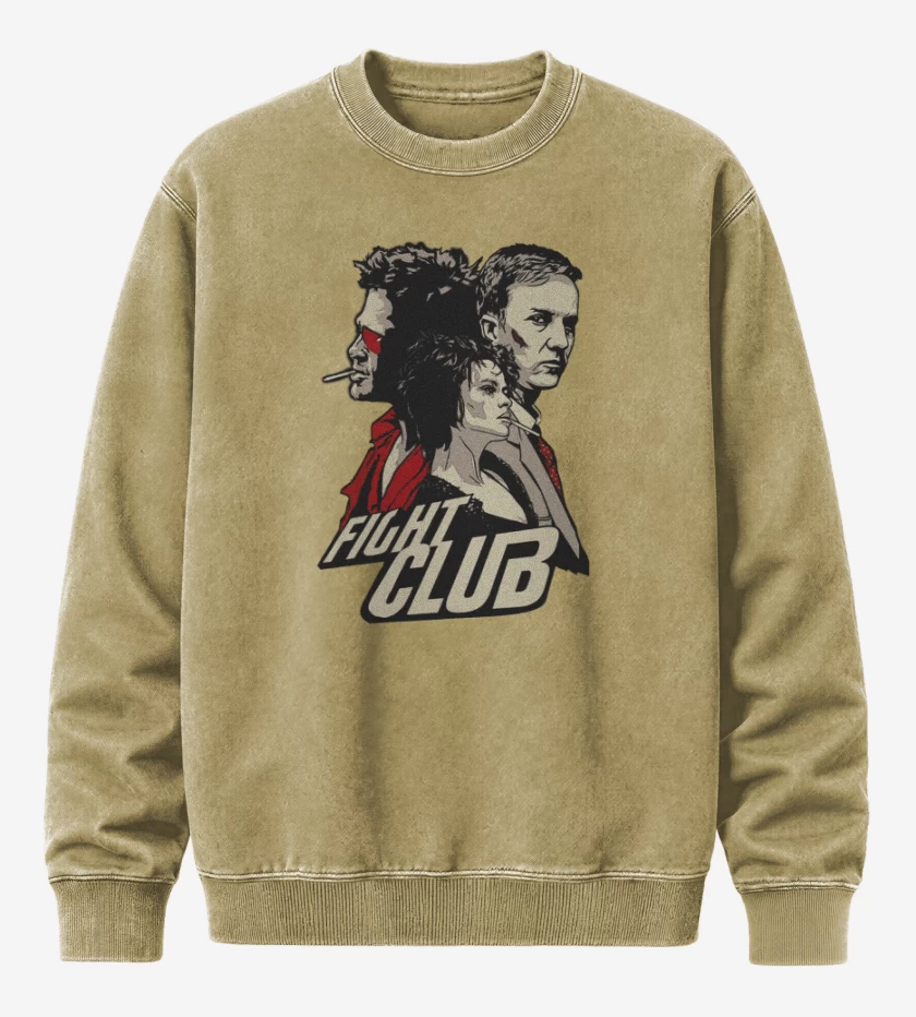 Poleron Polo Acid Wash Beige de Fight Club