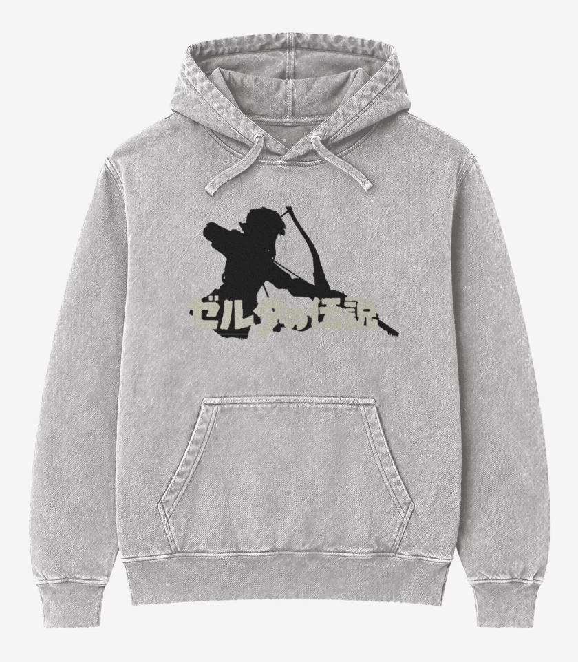Poleron Canguro Acid Wash Gris Melange de B o W 4