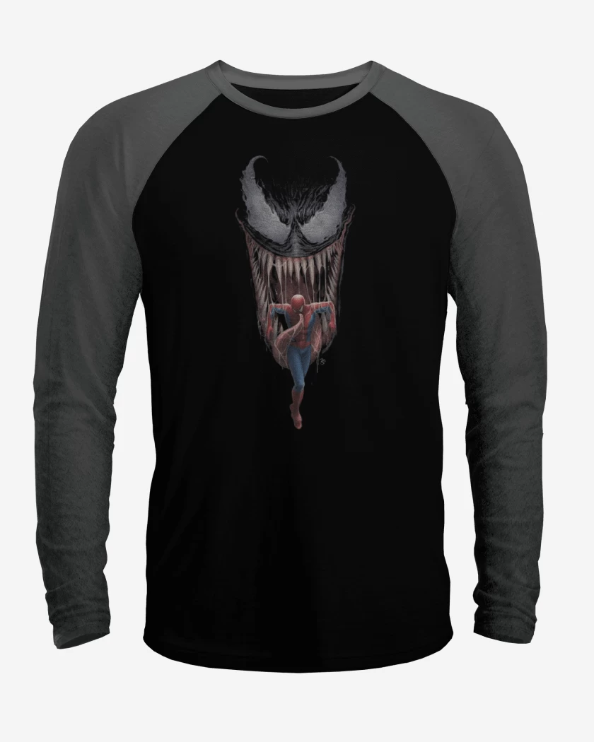 Polera Raglan Negro / Negro Heather de Vemeno araña