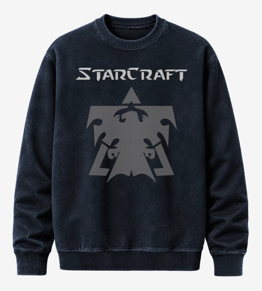 Poleron Polo Acid Wash Azul Marino de StarCraft - Terran
