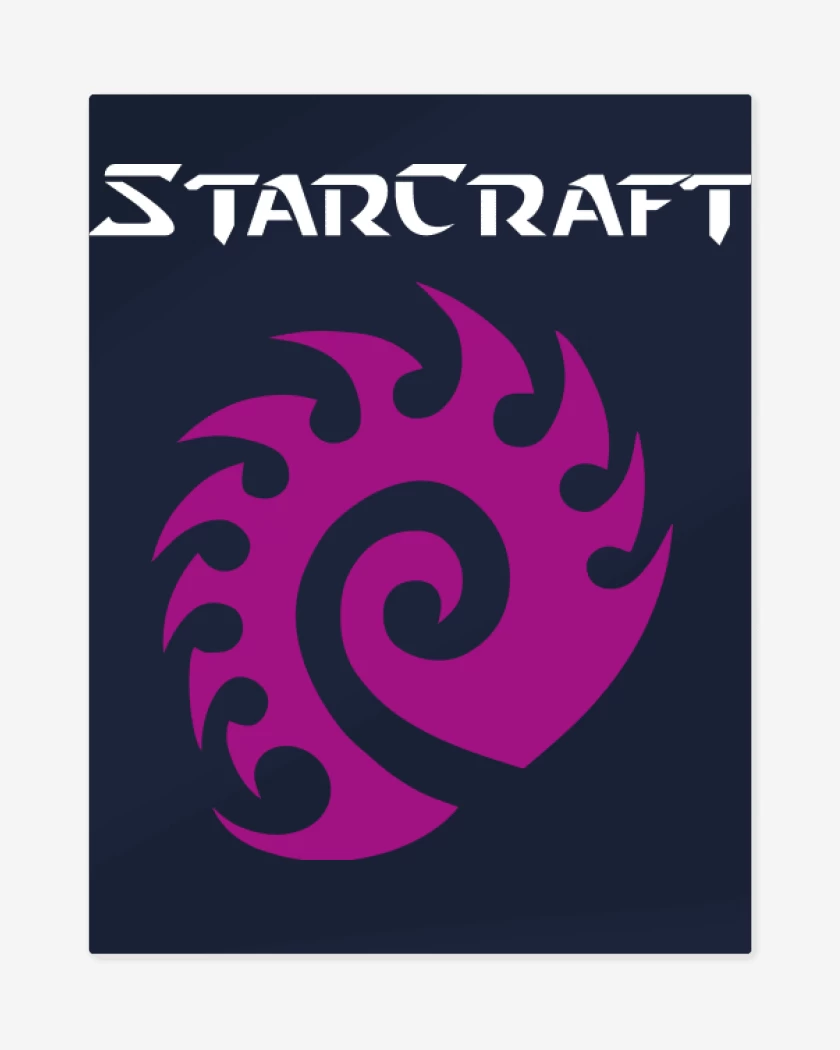 Print metalico Azul Marino de StarCraft - Zerg