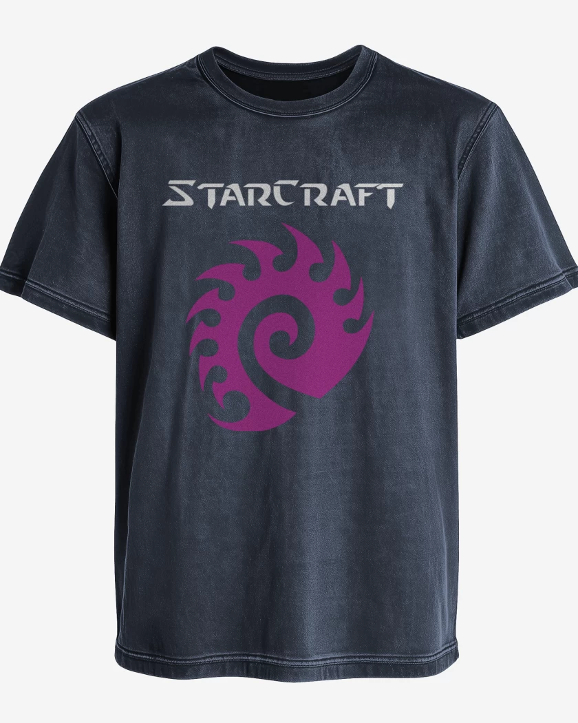 Polera desgastada Azul Marino de StarCraft - Zerg